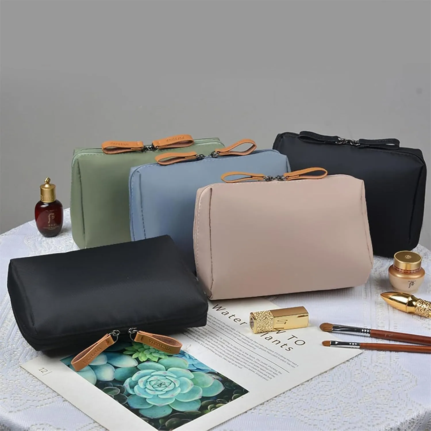 LONGLUAN Tidynook Makeup Bag Small, Tidynook Cosmetic Bag, Tidynook Lipstick Makeup Bag Mini, Tidynook Makeup Bag for Purse, Tidynook Makeup Pouch with Compartments (2PCS-C)
