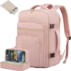 LOVEVOOK Large Travel Backpack for Women, Carry On Bag Backpack Flight Approved, 40L TSA Personal Item Travel Bag with 3 Packing Cubes, Waterproof 17 Inch Laptop Hiking Casual