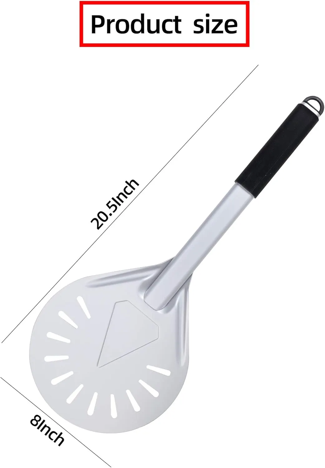 LRUI Turning Pizza Peel with 8" Aluminum Round Pizza Paddle,20.5" Overall, Outdoor Pizza Oven Accessories.