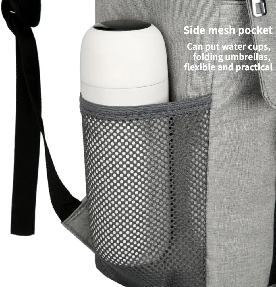 Lunch Bag For Men Insulated Cooler Large Capacity Backpack For Men Work With Cooler Leakproof Waterproof Suitable For Day Trip Or Lunch (Grey with orange)