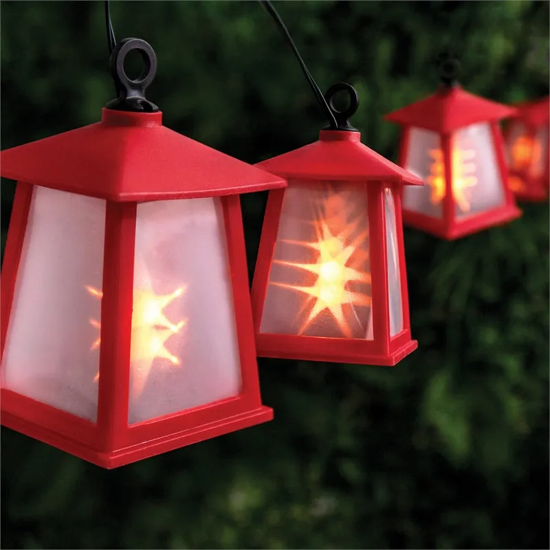 Lytworx 2.7m 100 LED Flame Lantern Solar Lights - 10 pack