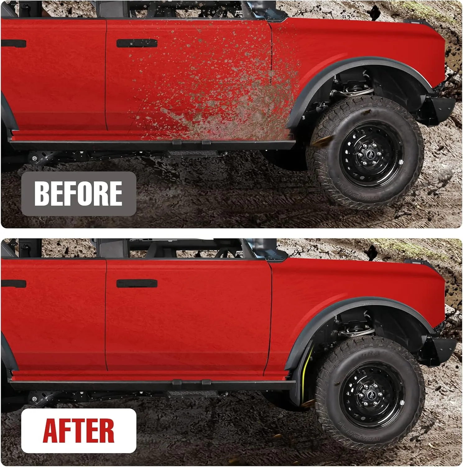 Mabett Mud Flaps for Ford Bronco Accessories 2021 2022 2023 2024 2025 2/4-Door No Punching Required Front and Rear 4PCS
