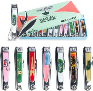 [Made in Korea] ROYAL 12pcs Nail clippers with knife & opener, Chain