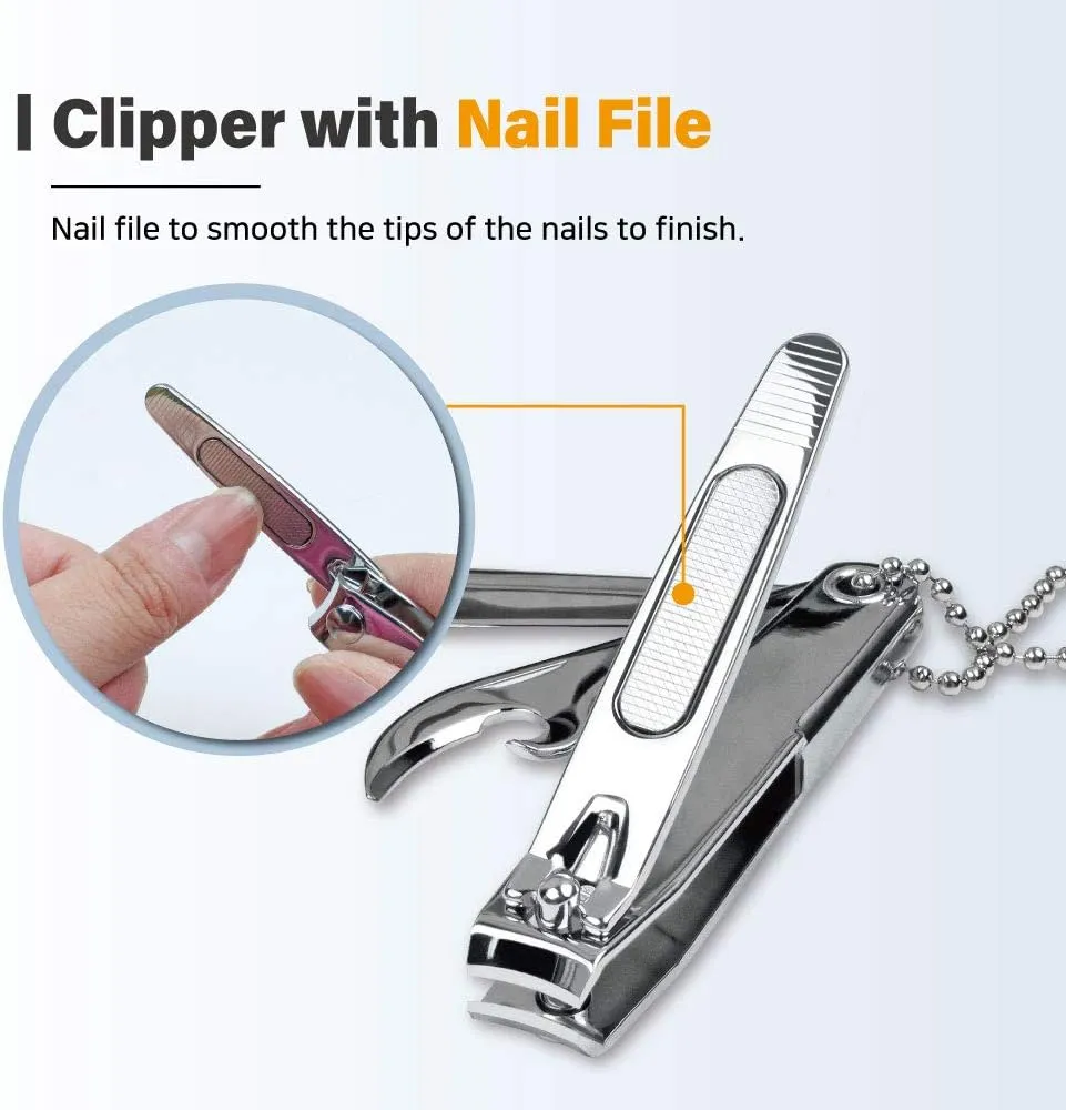 [Made in Korea] ROYAL 12pcs Nail clippers with knife & opener, Chain