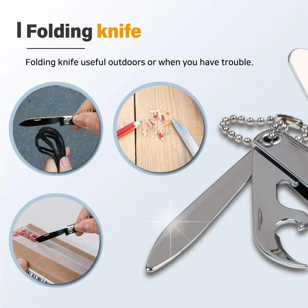 [Made in Korea] ROYAL 12pcs Nail clippers with knife & opener, Chain