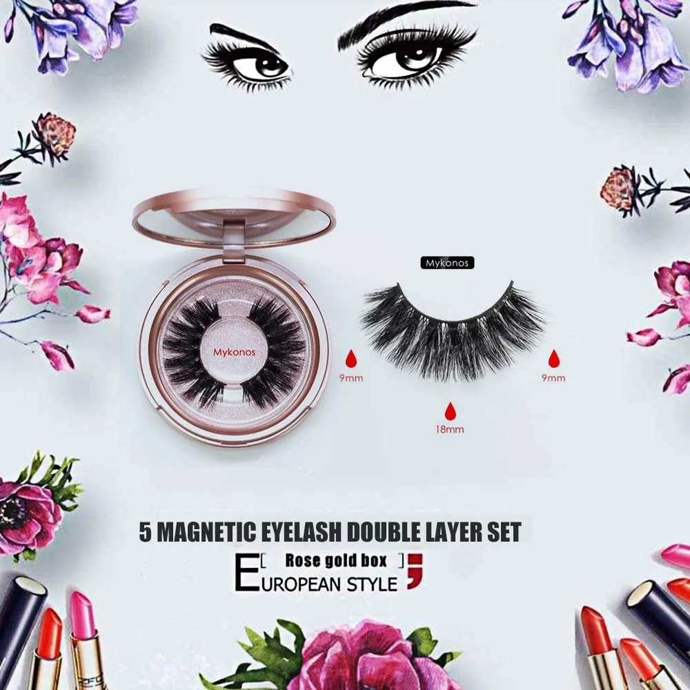 Magnetic Eyelashes and Eyeliner Kit Magnetic Eyeliner for Magnetic Lashes Gift Set Waterproof Natural Look Reusable False Lashes (Mykonos Gift Box)