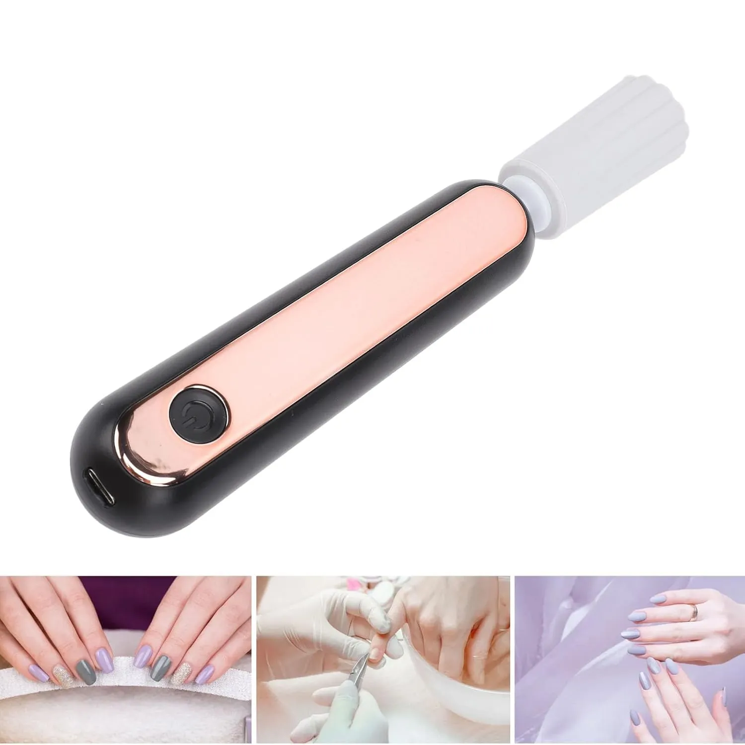 Makeup Brush Cleaner Machine Efficient Multipurpose Electric Nail Cleaning Kit (Black)