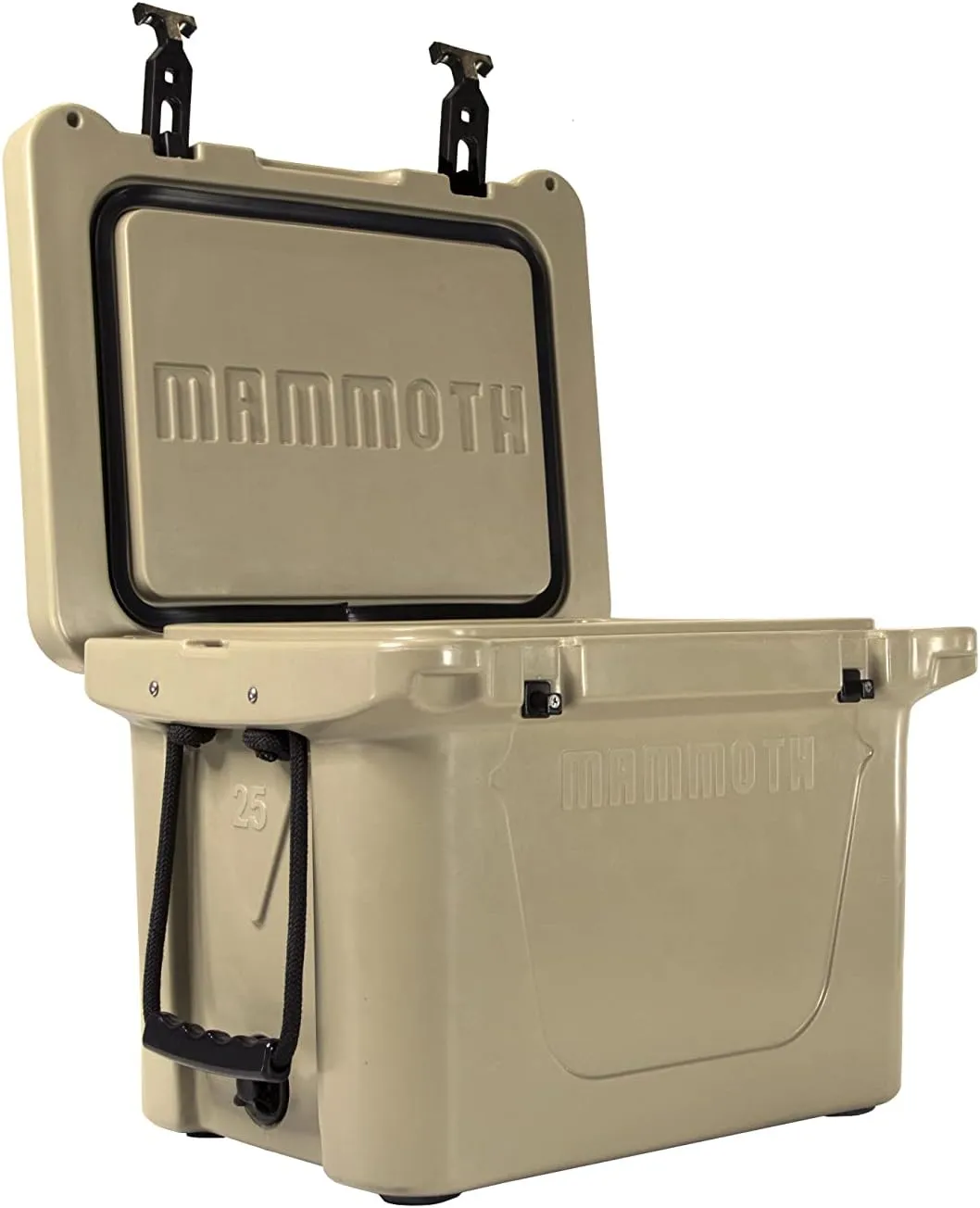 Mammoth Ranger 25 Cooler, Insulated Hard Ice Chest with 25 Quart Capacity, Holds 30 Cans, Great for Boat, Camping, Tan