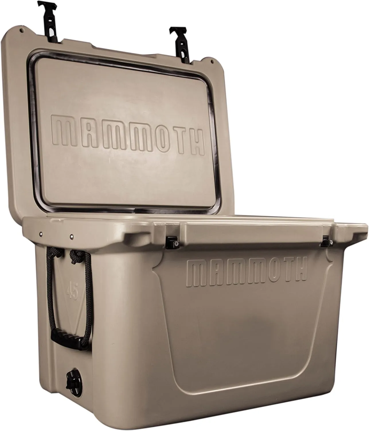 Mammoth Ranger 45 Cooler, Insulated Hard Ice Chest with 45 Quart Capacity, Holds 48 Cans, Great for Camping, Day at The Beach, in Tan