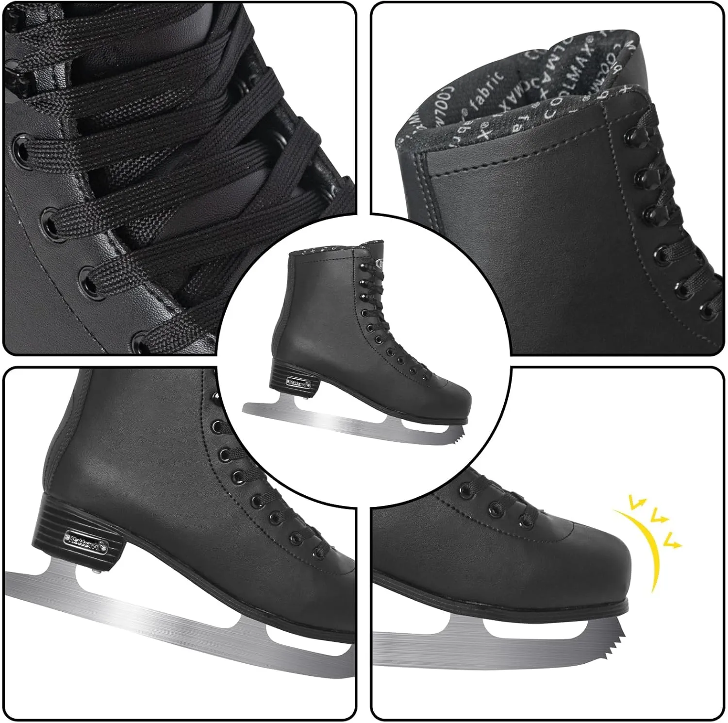 MammyGol Womens/Misses/Girls Lace up Light Support Ice Figure Skates Women Size 6 7 8 9 10 11 12