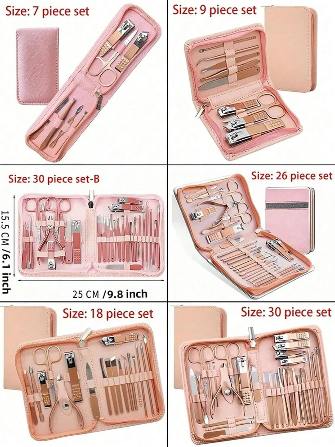 Manicure Set Pedicure Kit Womens Nail Clippers Set Professional Grooming Care Tools