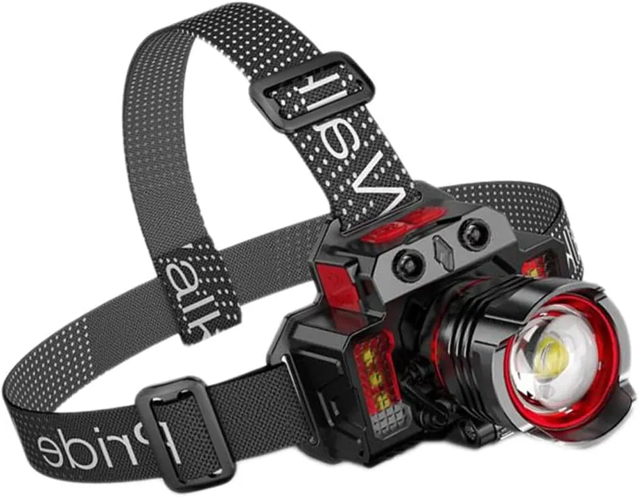 MDybf Headlamp Strong Light Rechargeable Head-Mounted Outdoor Flashlight Night Fishing Long Life LED Miner's Lamp Headlamp (Color : Yellow Light)