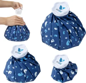 Medcosa Ice Bags Set of 3 | 6" 9" 11" (15.2cm 22.9cm & 27.9cm) | Stay Dry, Stay Cool with Our Reusable Soft Fabric Ice Pack | for Sport Injuries R.I.C.E Treatment Scrapes Headaches