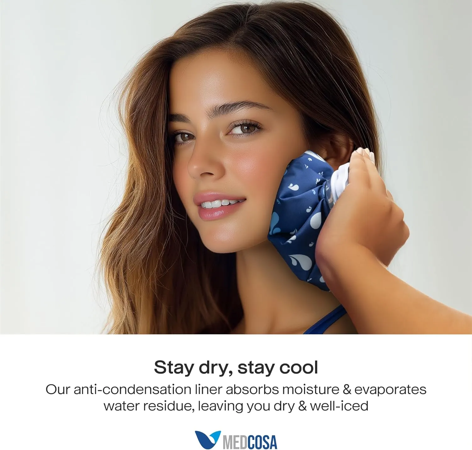 Medcosa Ice Bags Set of 3 | 6" 9" 11" (15.2cm 22.9cm & 27.9cm) | Stay Dry, Stay Cool with Our Reusable Soft Fabric Ice Pack | for Sport Injuries R.I.C.E Treatment Scrapes Headaches