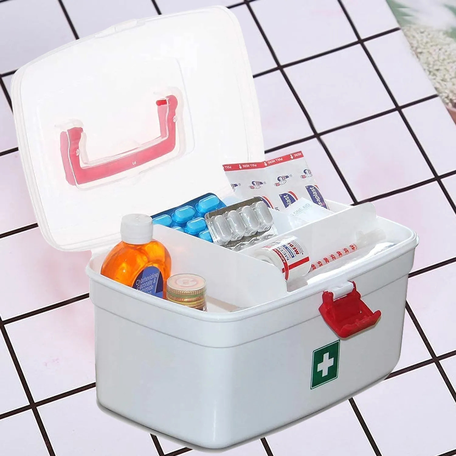 Medical Storage Box with Detachable Tray for Medicine