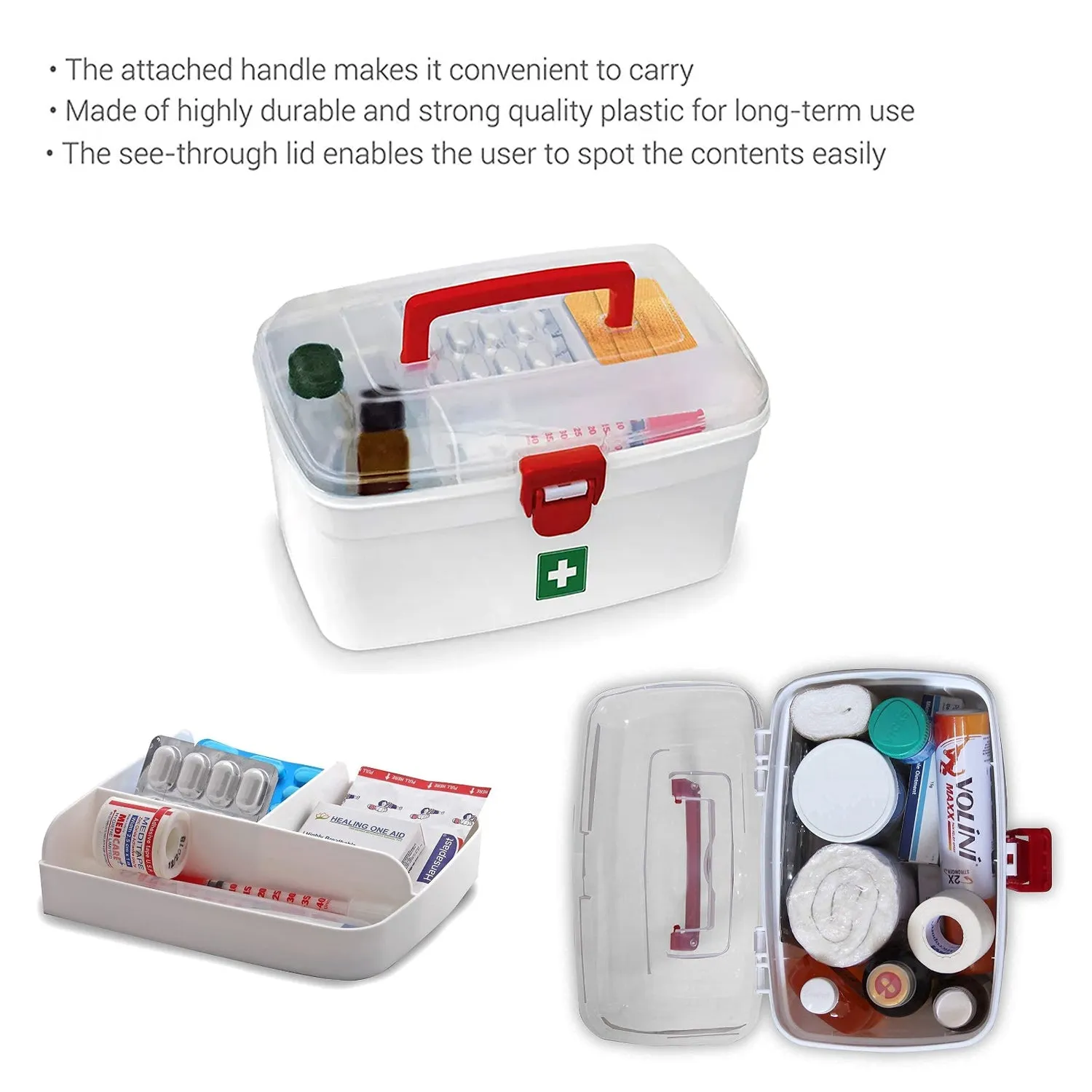 Medical Storage Box with Detachable Tray for Medicine