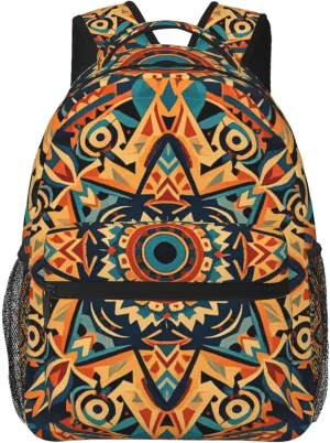 Men Women Polyester Colorful Black Geometric Stripes 80S 90S Style Art Casual Daypack Large Capacity Carry On Bag With Adjustable Shoulder Straps for Camping Work Running