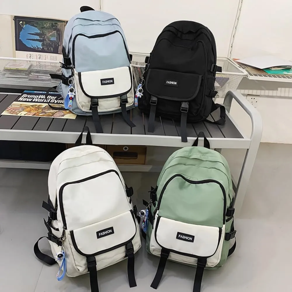 Men's and Women's Fashion Casual Large-capacity Backpack Ultra-light Wear-resistant Backpack Waterproof Travel Bag (White,Large)