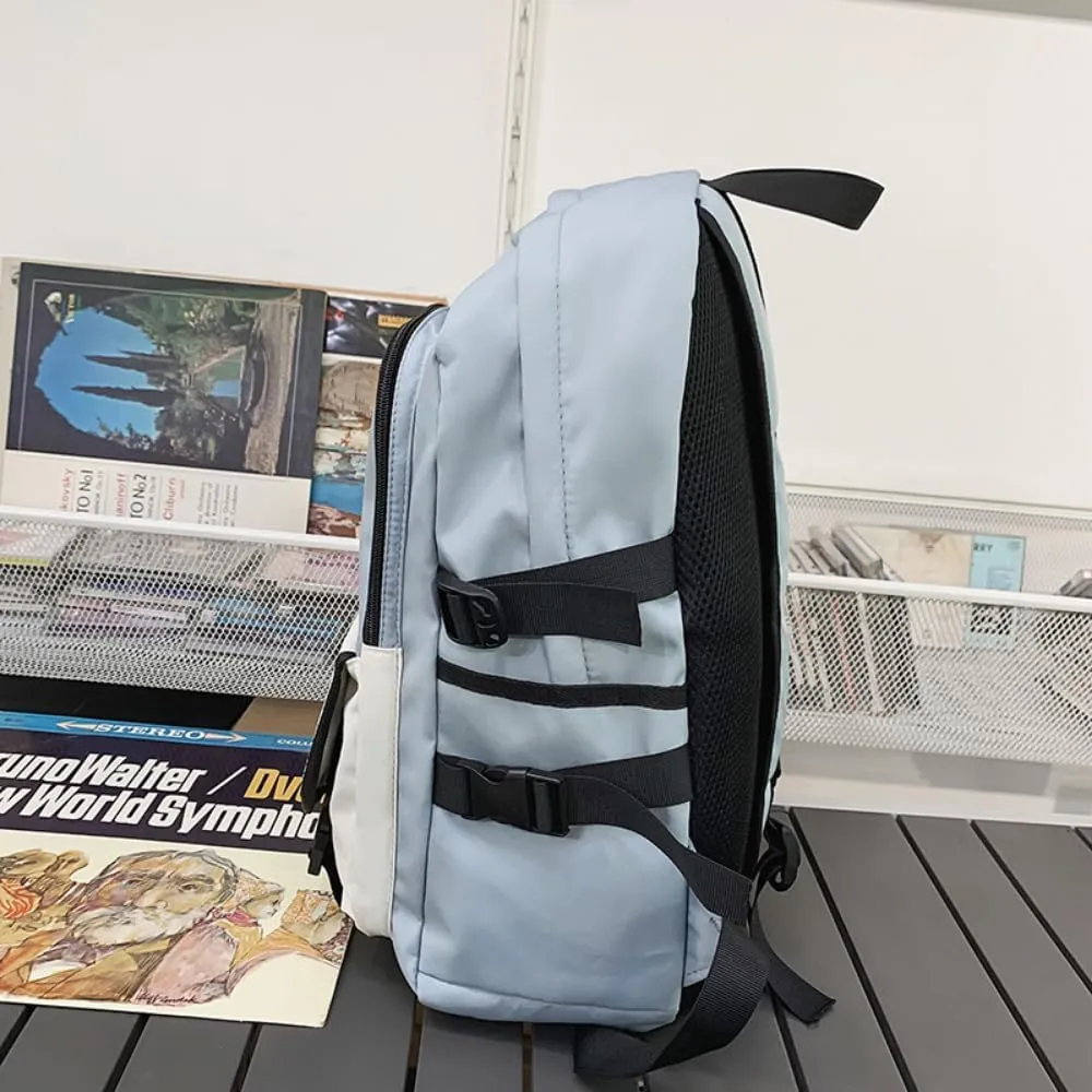Men's and Women's Fashion Casual Large-capacity Backpack Ultra-light Wear-resistant Backpack Waterproof Travel Bag (White,Large)