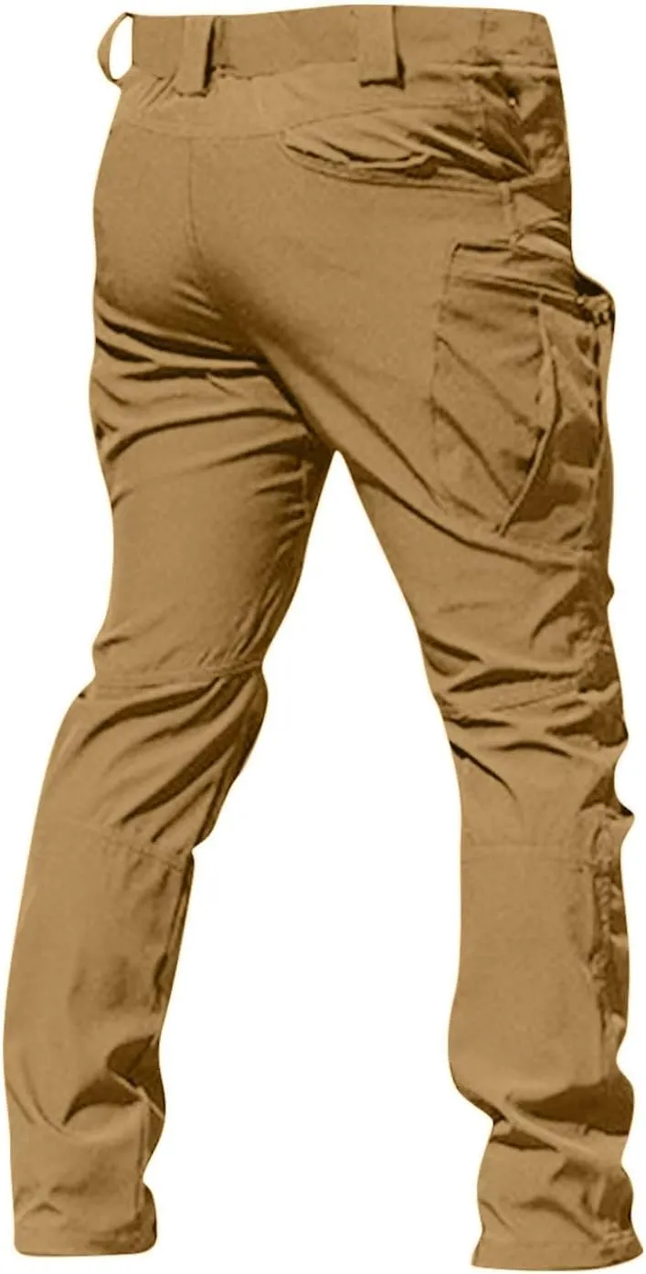 Mens Cargo Pants Water Resistant Relaxed Fit Hiking Work Pants Multi Pockets Flex Baggy Tactical Pants