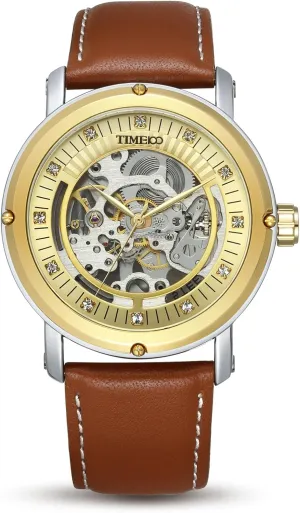 Men's Classic Business Waterproof Hollow Engraving Dial Analog Mechanical Wrist Watches