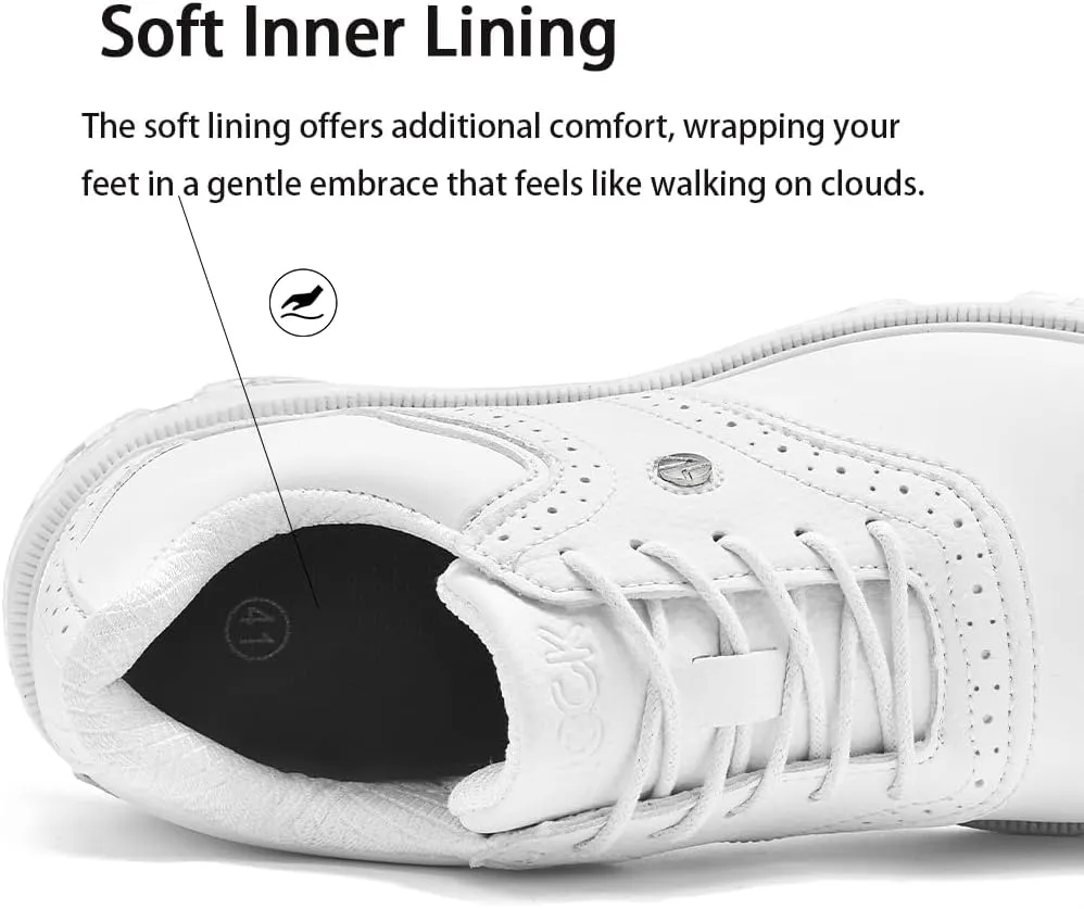 Mens Golf Shoes Traditions Fixed Nailless Sole Waterproof Spikeless Size 7.5-14