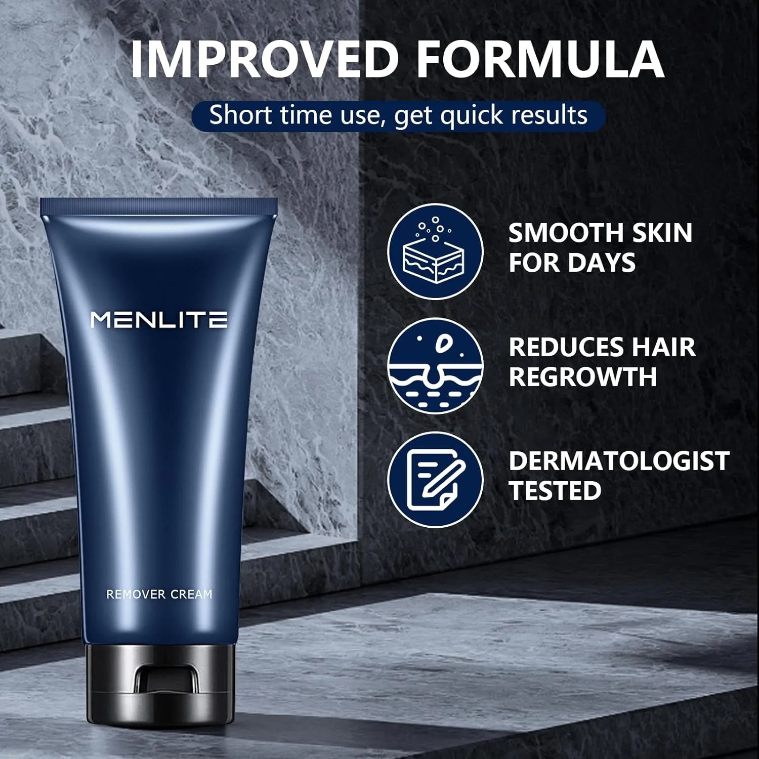 Men's Hair Remover- Premium Depilatory Cream, Skin Friendly Hair Remover Cream For Women and Men, Suitable for sensitive skin, Painless, Soothing (White, 3.38 Fl Oz (Pack of 1))