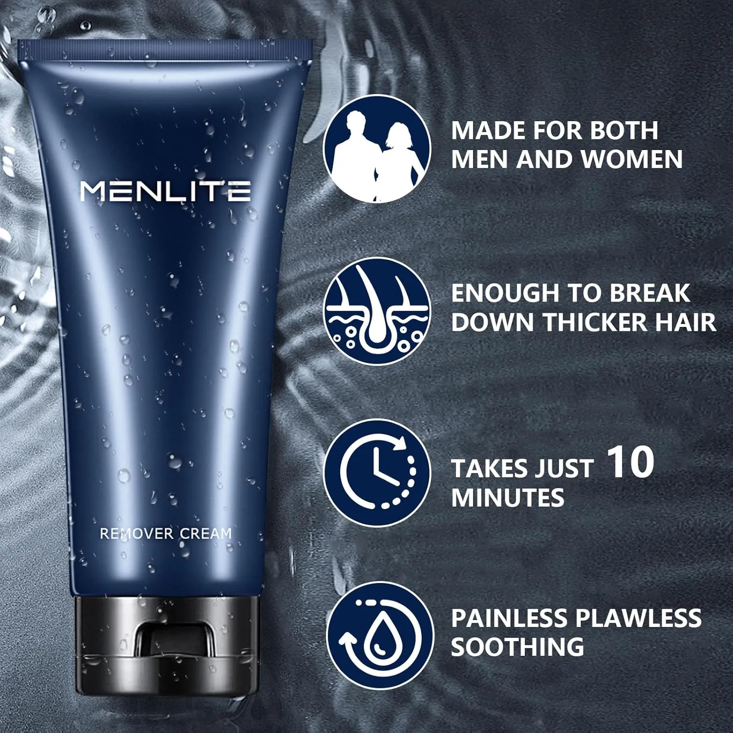 Men's Hair Remover- Premium Depilatory Cream, Skin Friendly Hair Remover Cream For Women and Men, Suitable for sensitive skin, Painless, Soothing (White, 3.38 Fl Oz (Pack of 1))