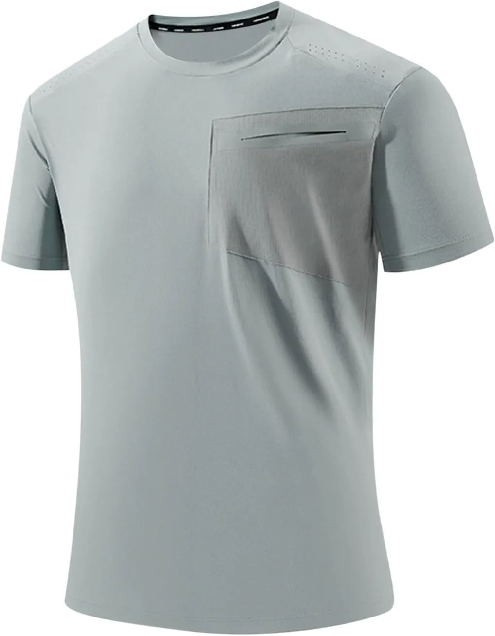 Mens Ice Silk Shirts Summer Lightweight Quick Dry Crewneck Short Sleeve Tees Blouse Casual Moisture Wicking Gym Tops