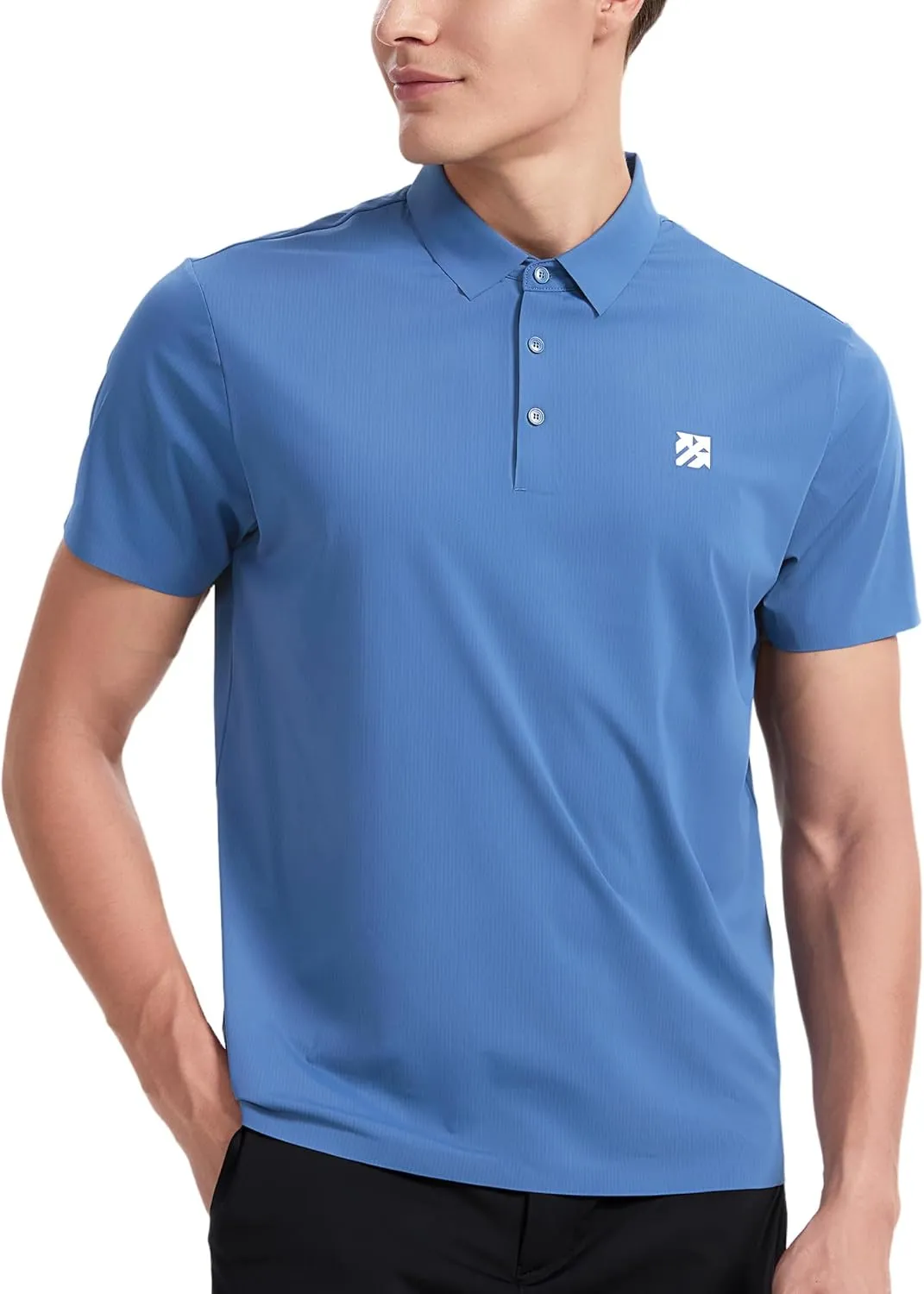 Mens Performance Polo Shirts Seamless Tech Golf Pickleball Shirts for Men Quick Dry Moisture Wicking