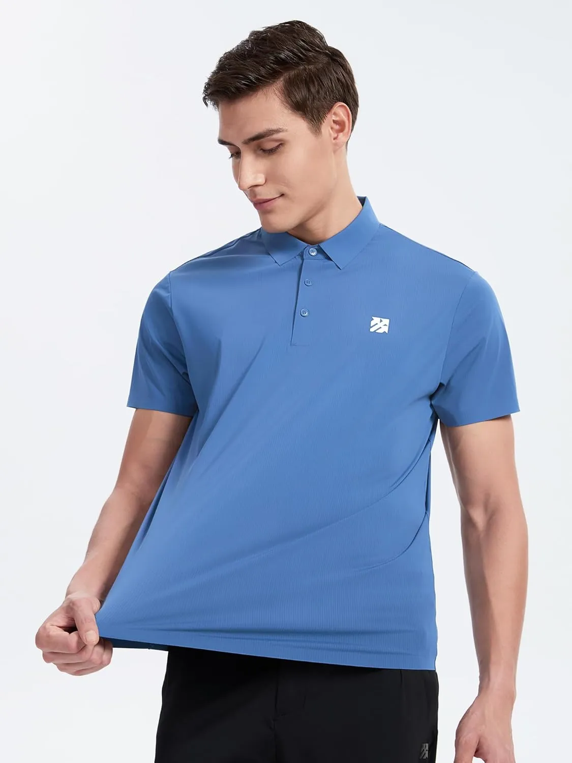 Mens Performance Polo Shirts Seamless Tech Golf Pickleball Shirts for Men Quick Dry Moisture Wicking
