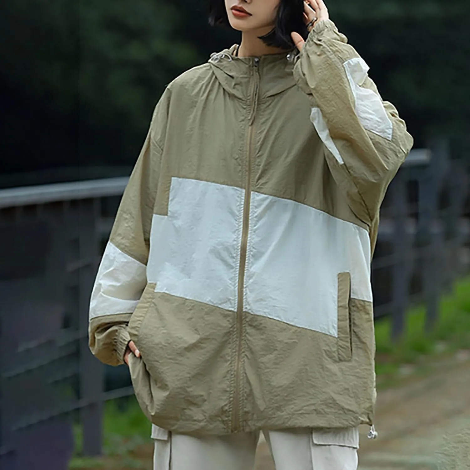 Men's Rain Jacket Waterproof Running Cycling Breathable Jacket Lightweight Windbreaker Casual Outdoor Hiking Jackets