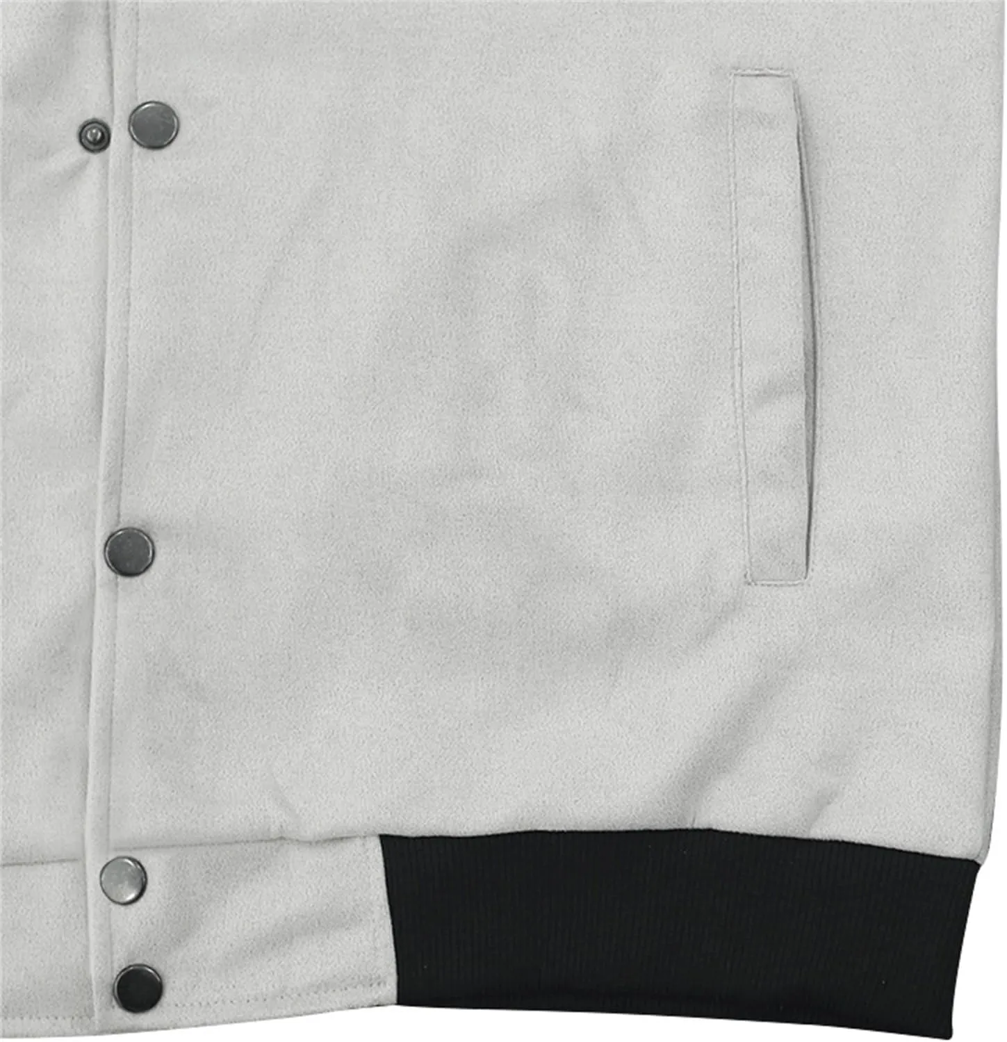 Men’s Suede Bomber Jacket Lightweight Classic Fit Snap Button Down Varsity Coat Casual Spring Fall Windbreaker
