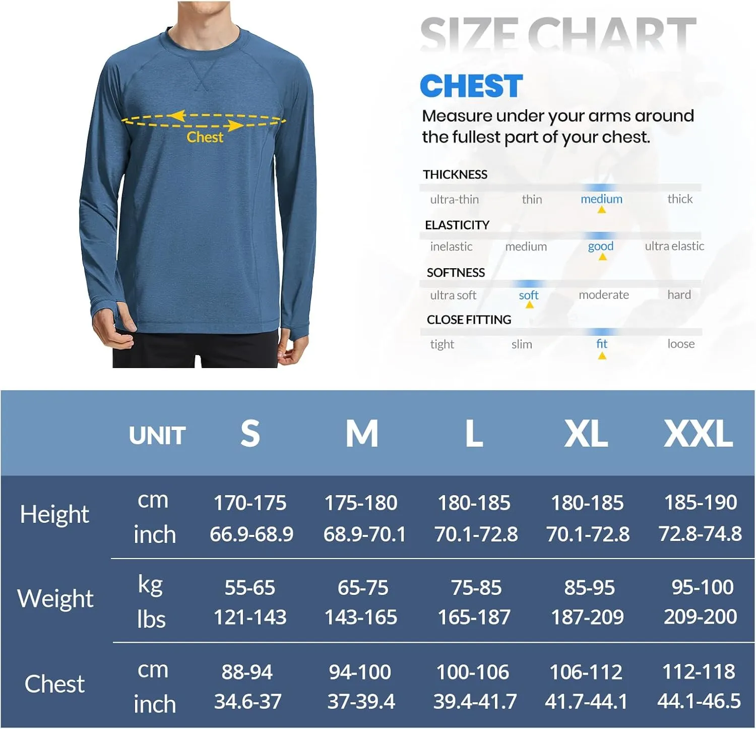 Mens UPF 100  Sun Protection Shirts Long Sleeve SPF UV Swim Rash Guard for Fishing Running Hiking Outdoor Workout
