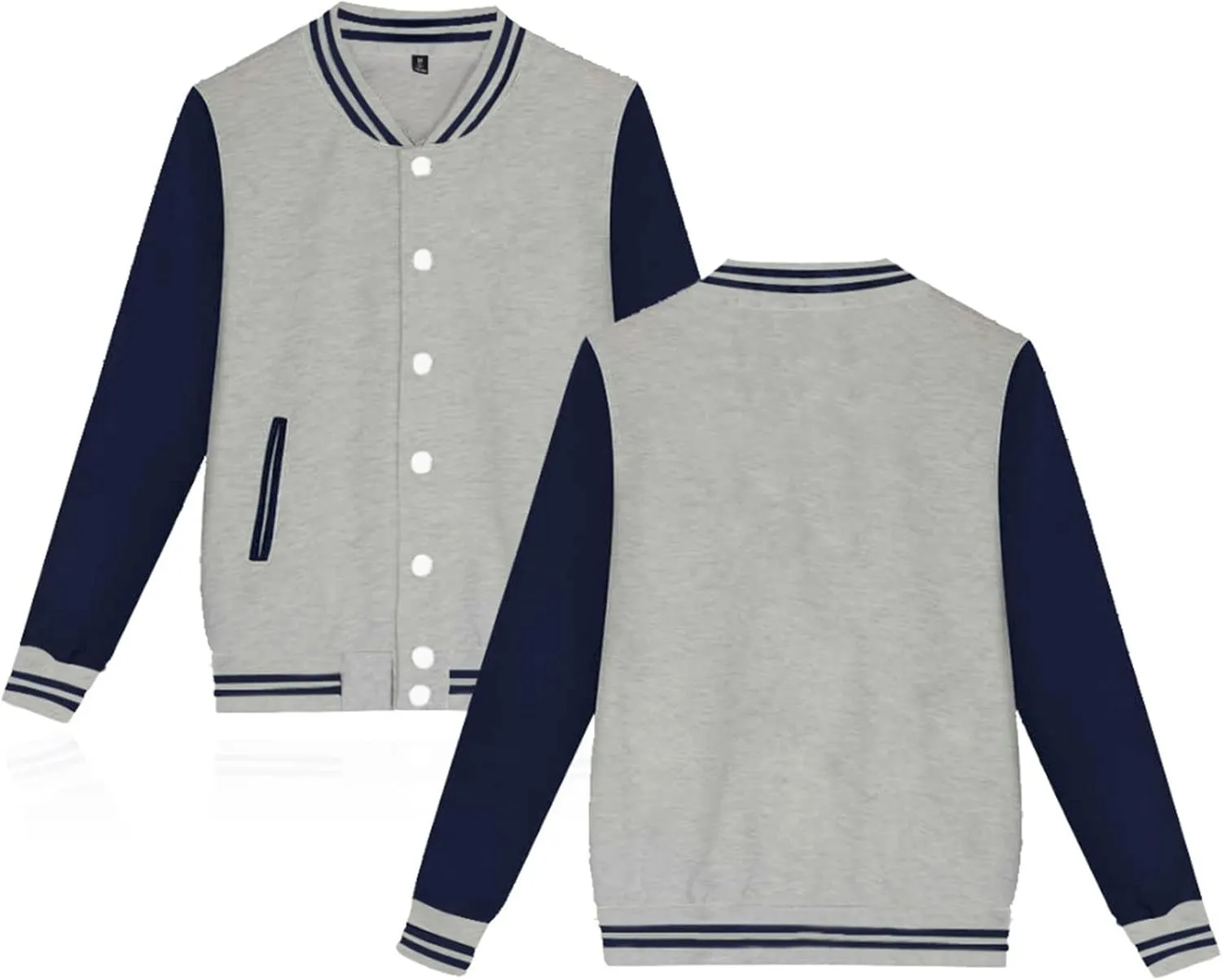 Men's Waterproof Jacket Man’S Varsity Baseball Jacket Cotton Letterman Bomber Jacket, XL-4XL