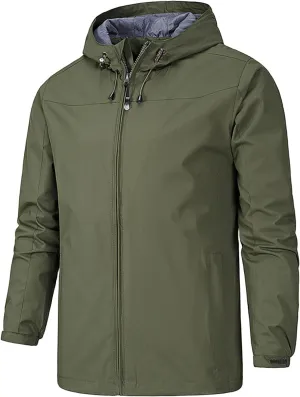 Men's Waterproof Jackets Windproof Lightweight Softshell Mountain Sport Jacket For Men Hooded Windbreaker Raincoat