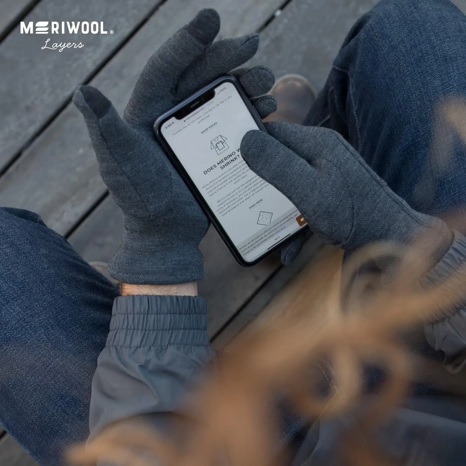 MERIWOOL Merino Wool Glove Liners - Touchscreen Compatible