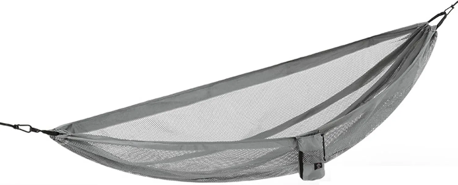 Mesh Hammock, Portable Camping Mesh Hammock, Breathable Lightweight Ice Silk Double & Single Nylon Hammocks, for Outdoor Adventures Camping (290 X180cm,Gray)