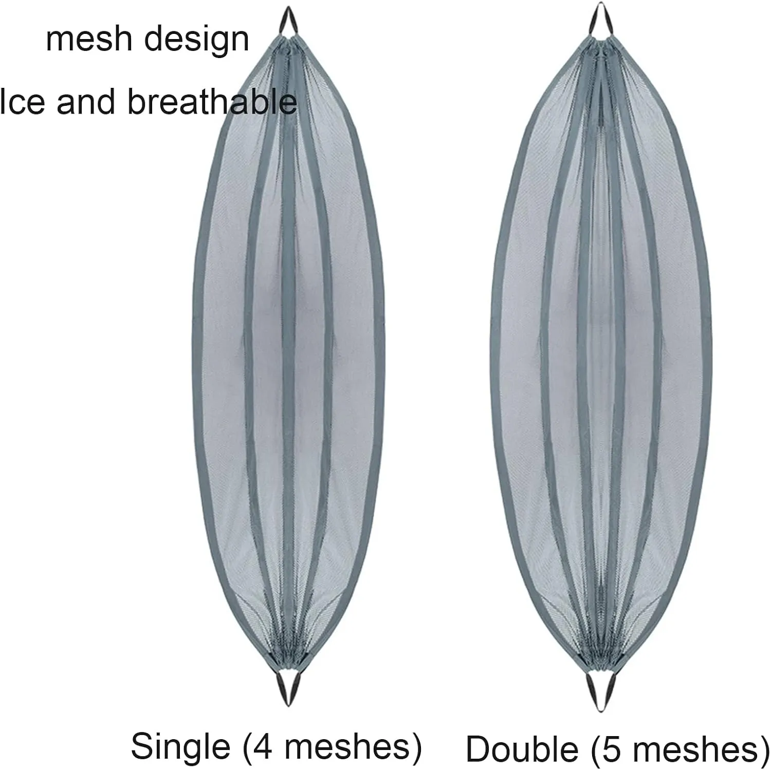 Mesh Hammock, Portable Camping Mesh Hammock, Breathable Lightweight Ice Silk Double & Single Nylon Hammocks, for Outdoor Adventures Camping (290 X180cm,Gray)