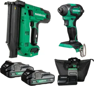 Metabo HPT 18V MultiVolt™ Brad Nailer   Impact Driver Combo Kit, KC18DEXQD