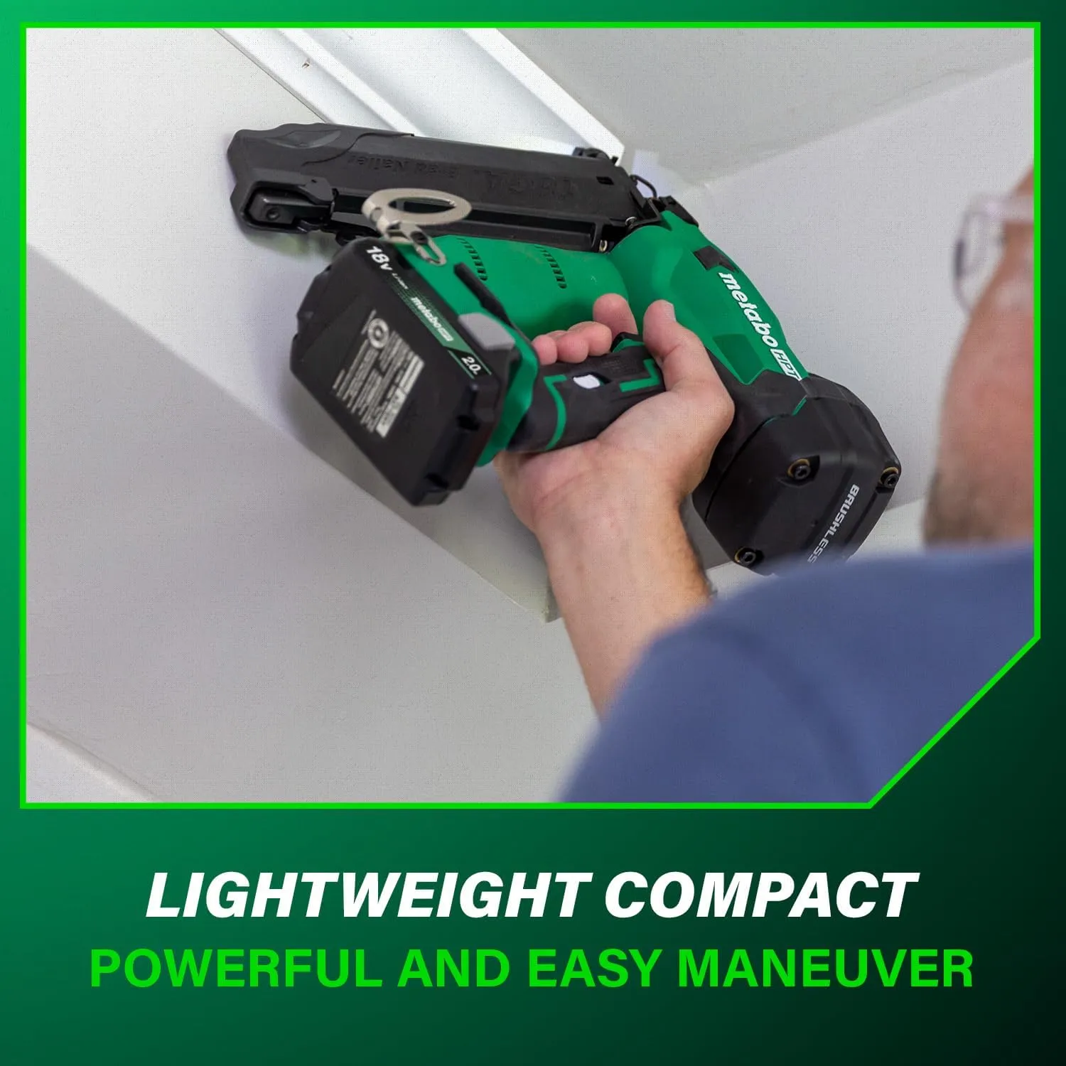 Metabo HPT 18V MultiVolt Brushless Compact Cordless Brad Nailer Kit, 18 Gauge Cordless Nailer with 2.0Ah Lithium Ion Battery, Drives 5/8" to 2" Brad Nails, Lifetime Warranty NT1850DFT