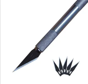 Metal Handle Hobby Knife/cutter knife / craft knife / pen cutter 5pcs Blade Knives set for PCB Repair DIY tool
