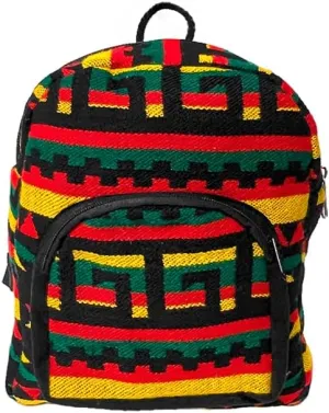 Mia Jewel Shop Mini Rasta Backpack Aztec Tribal Print Pattern Adjustable Strap Cushioned Fashion Handmade Bag Boho Accessories