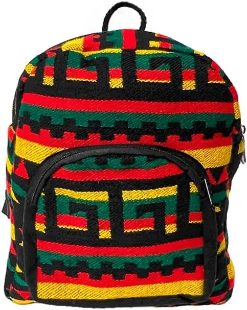Mia Jewel Shop Mini Rasta Backpack Aztec Tribal Print Pattern Adjustable Strap Cushioned Fashion Handmade Bag Boho Accessories