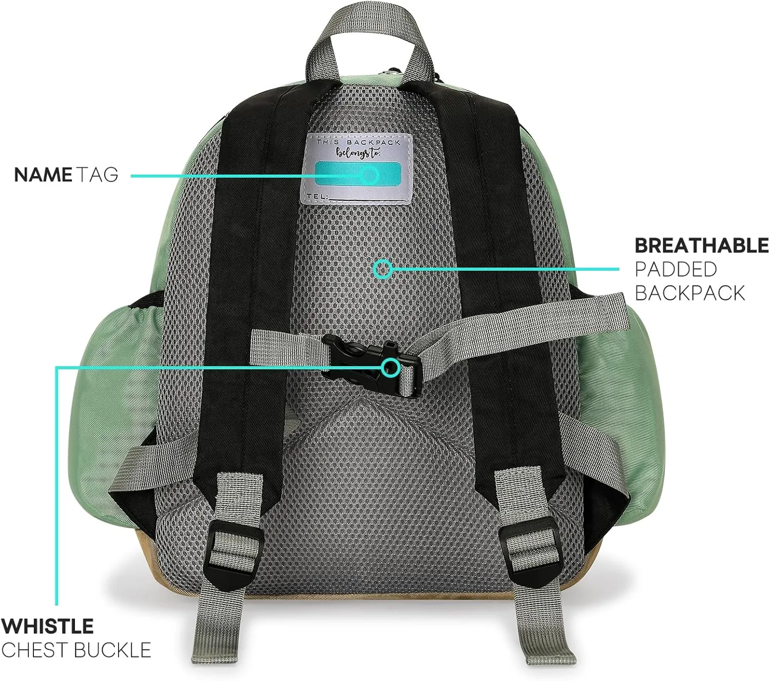 mibasies Toddler Backpack for Boys 2-4: Preschool Backpack for Boys - Kids Toddler Bookbag