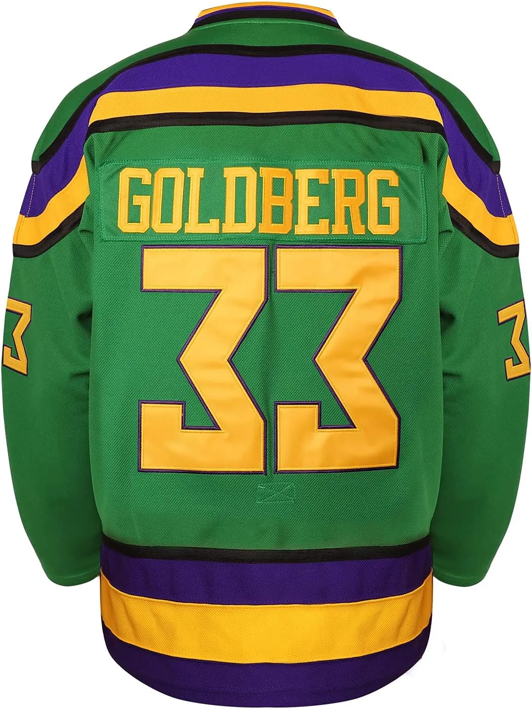 Mighty Ducks Jersey #96 Charlie Conway #99 Adam Banks #33 Greg Goldberg #66 Gordon Bombay Movie Hockey Jersey White Green