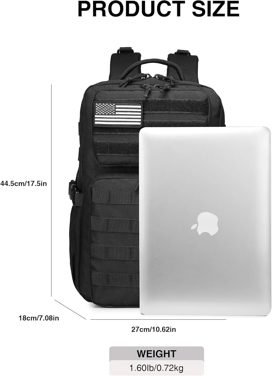 Military Tactical Backpack for Men Waterproof Daypack 3 Day Assault Pack Molle Bag with Water Bottle Holder