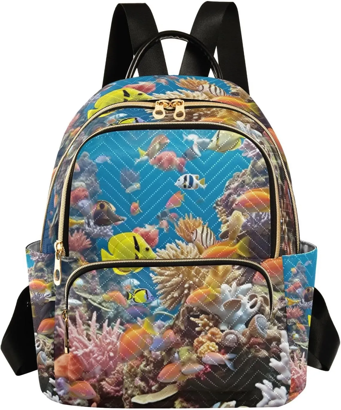 Mini Backpack for Women Fishes Reef Mini Backpack Purse Lightweight Small Daypack, 8.5L