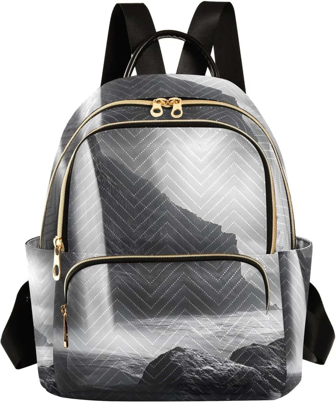 Mini Backpack for Women Waterfall Cliffs Black Mini Backpack Purse Lightweight Small Daypack, 8.5L