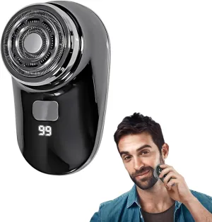 Mini Electric Shaver, Portable Razor for Men, Waterproof Travel Cordless Shaver with USB-C Fast Charging, LED Battery Display Face Shavers for Wet/Dry Shaving